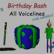 All Voicelines With Subtitles Baldi S Basics Birthday Bash